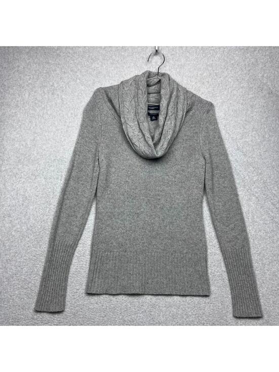 Banana Republic Sweaters - Banana Republic 100% Cashmere Sweater Cowl Neck Gray Cable Knit Quiet Luxury S
